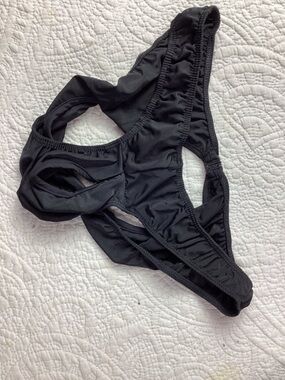 Mens Black Sheer Open Crotch & Rear Briefs*Panties*Adjustable Back*Gay*Sissy*New